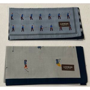 A. Testoni Golf Pocket Square Set of 2 Men's Accessory Handkerchief